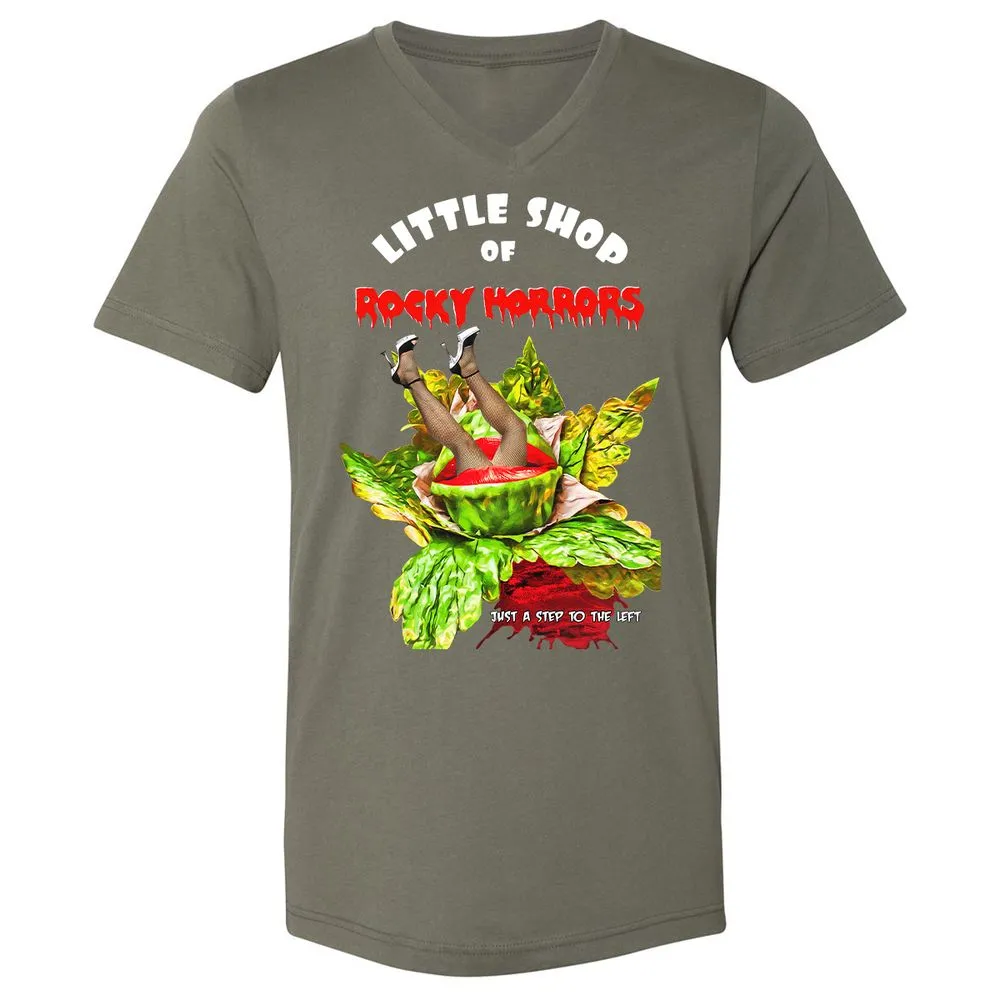 Unisex V-Neck T-Shirt - Black - Military Green - 10