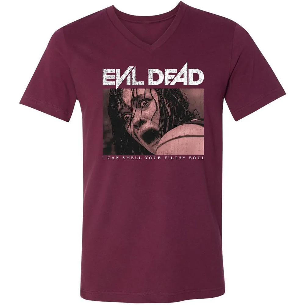 Unisex V-Neck T-Shirt - Black - Maroon - 6