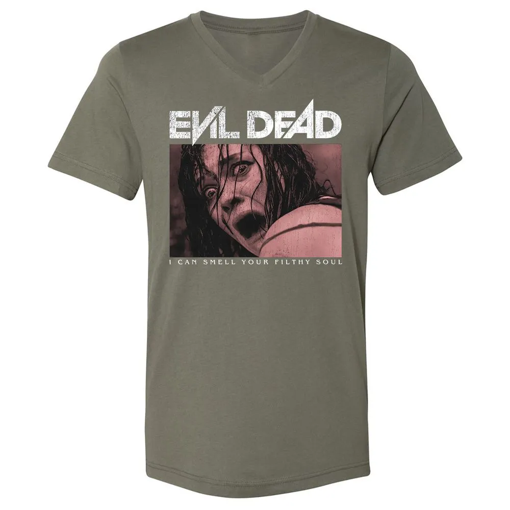 Unisex V-Neck T-Shirt - Black - Military Green - 10