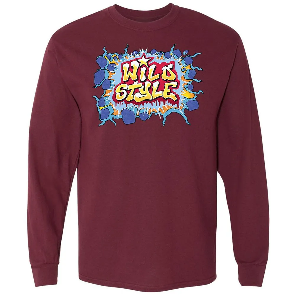 Long Sleeve T-Shirt - Black - Maroon - 11