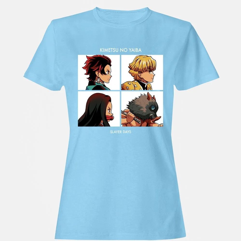 Women's T-Shirt - J3X7MPVH - Light Blue - 8