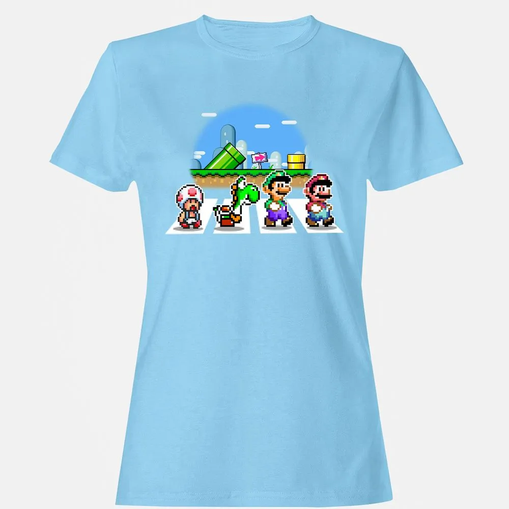 Women's T-Shirt - B6B2ZMZN - Light Blue - 8