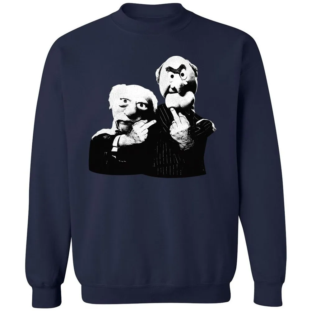 Statler and Waldorf Middle Finger - Navy - 2