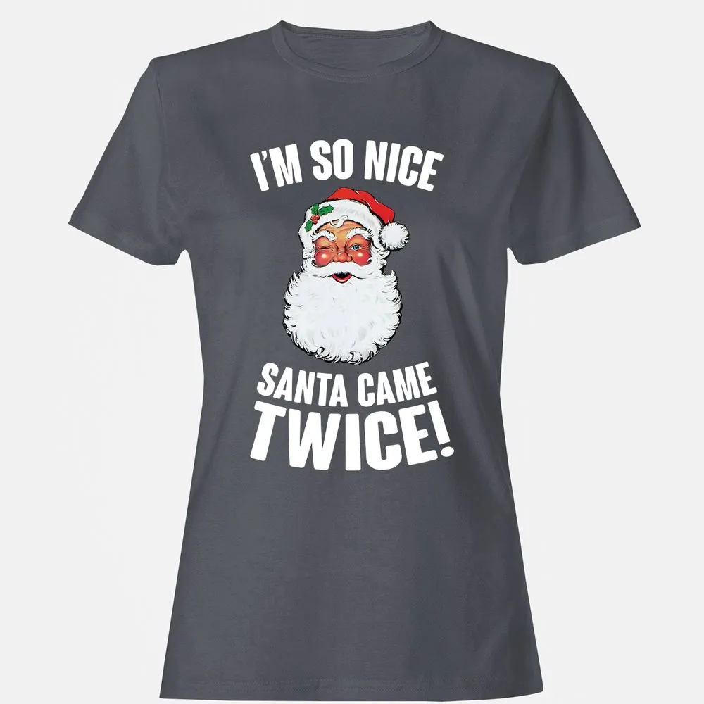 I'm So Nice Santa Came Twice! - Dark Heather - 5