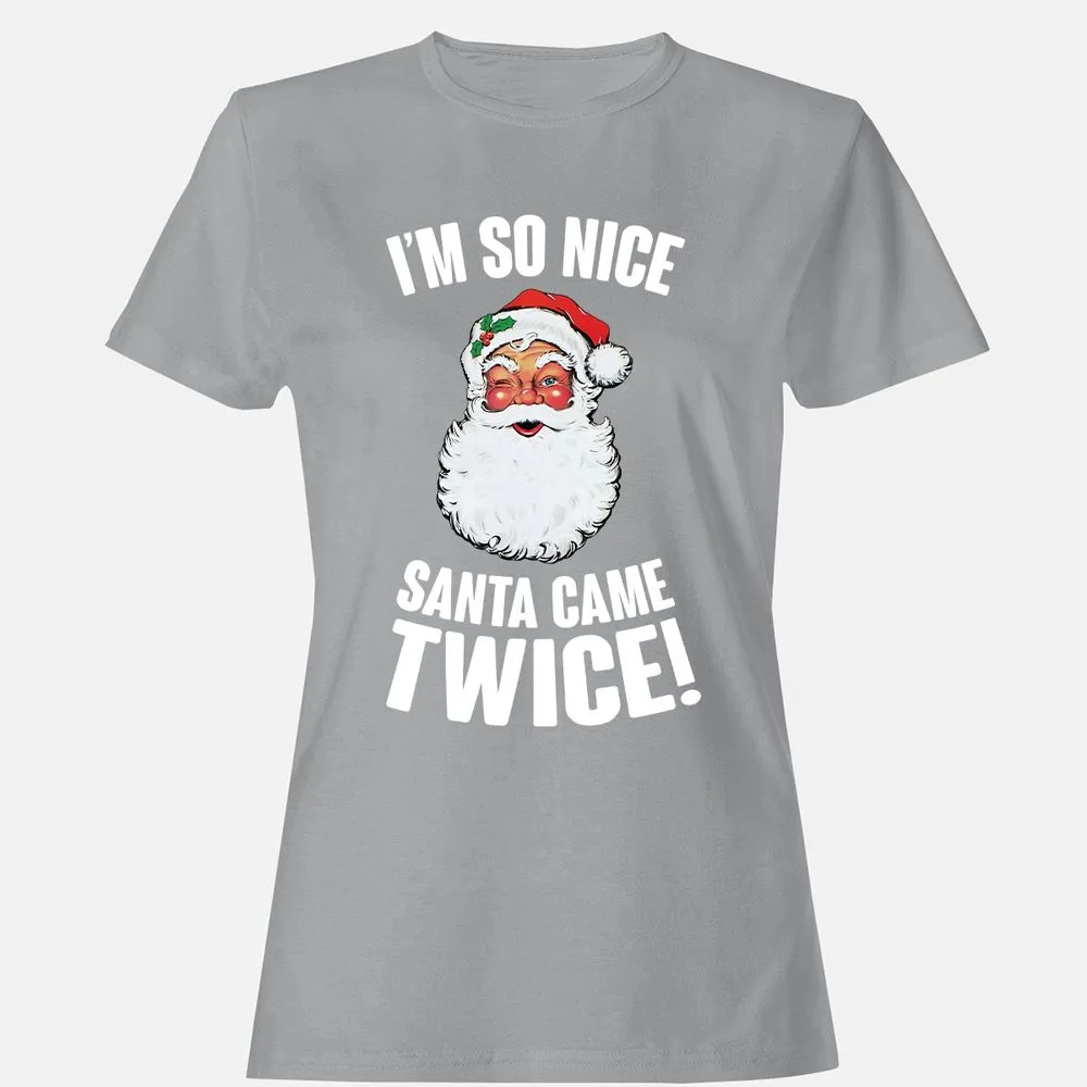 I'm So Nice Santa Came Twice! - Sport Grey - 15