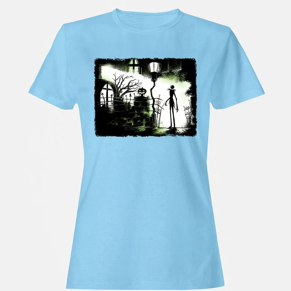 Women's T-Shirt - Black - Light Blue - 8