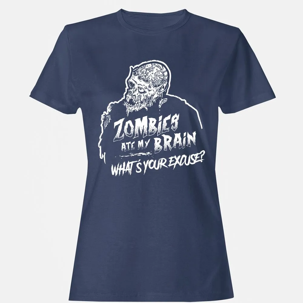 Zombies Ate My Brain - Navy - 10