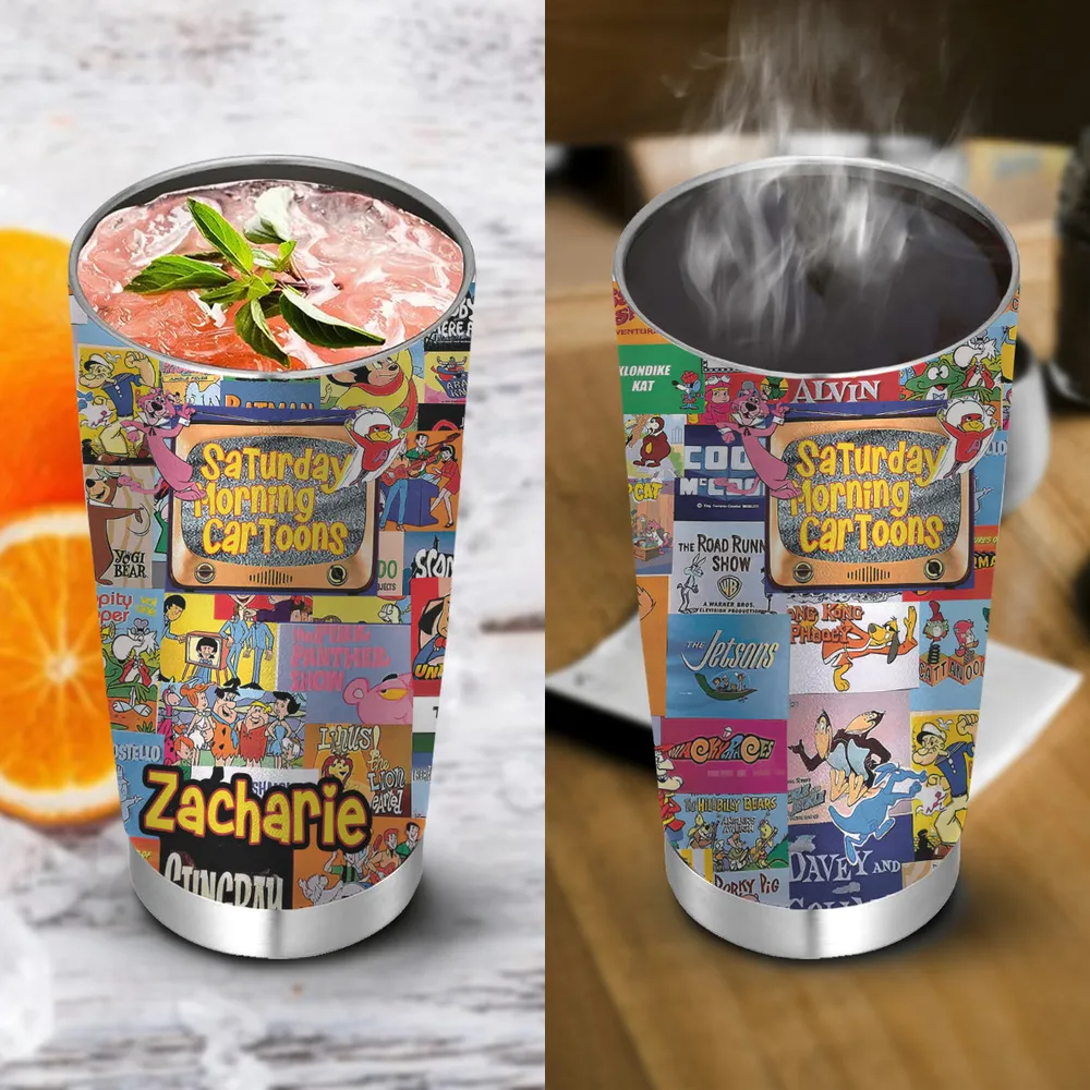 Saturday Morning Cartoons Stainless Steel Tumbler - 2