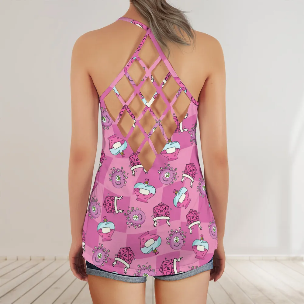 Nerd Love RPG Criss Cross Tank Top - 3