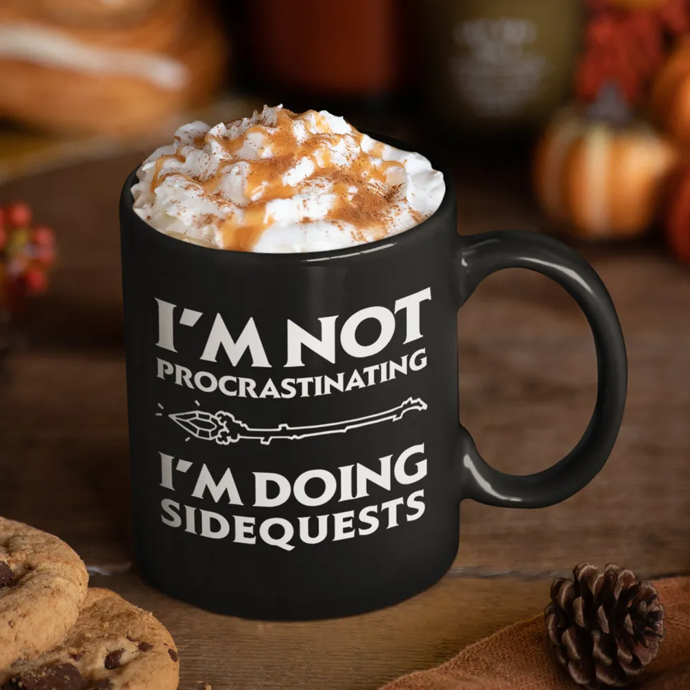 Doing Sidequest Black Ceramic Mug - 1