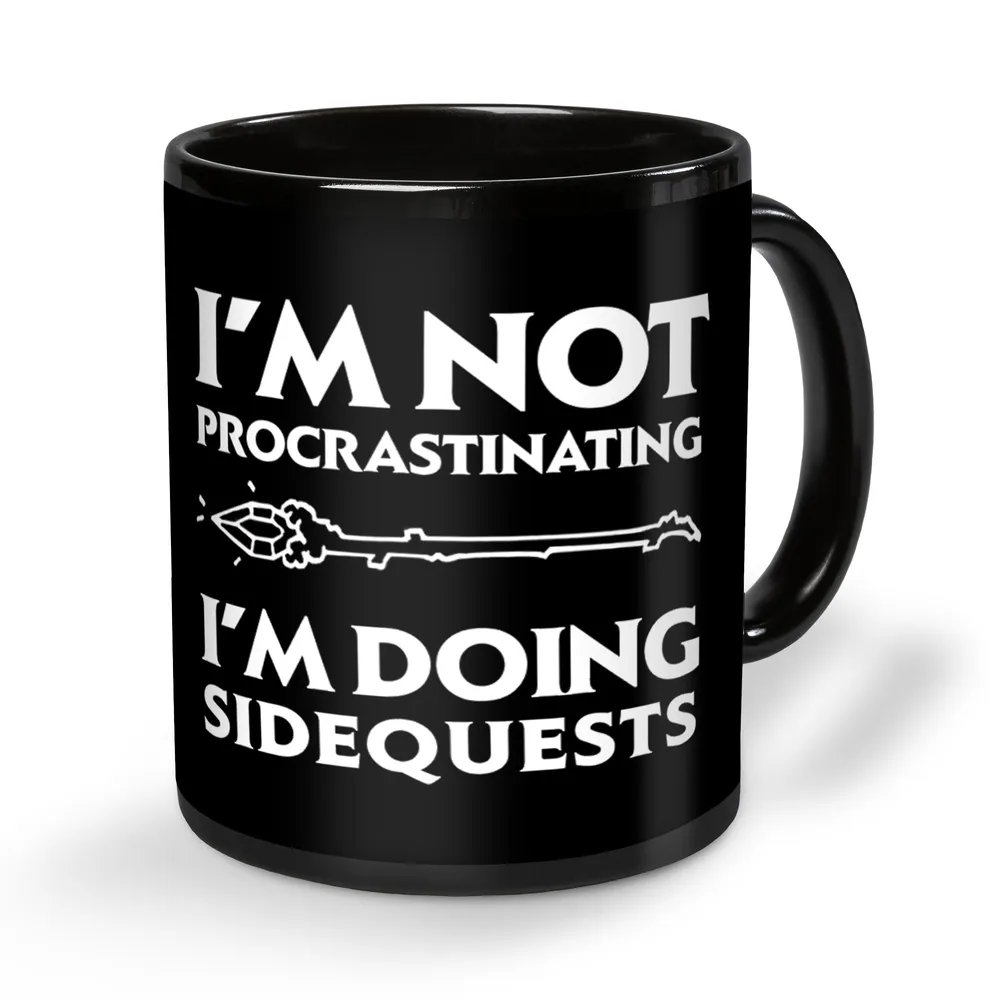Doing Sidequest Black Ceramic Mug - 2