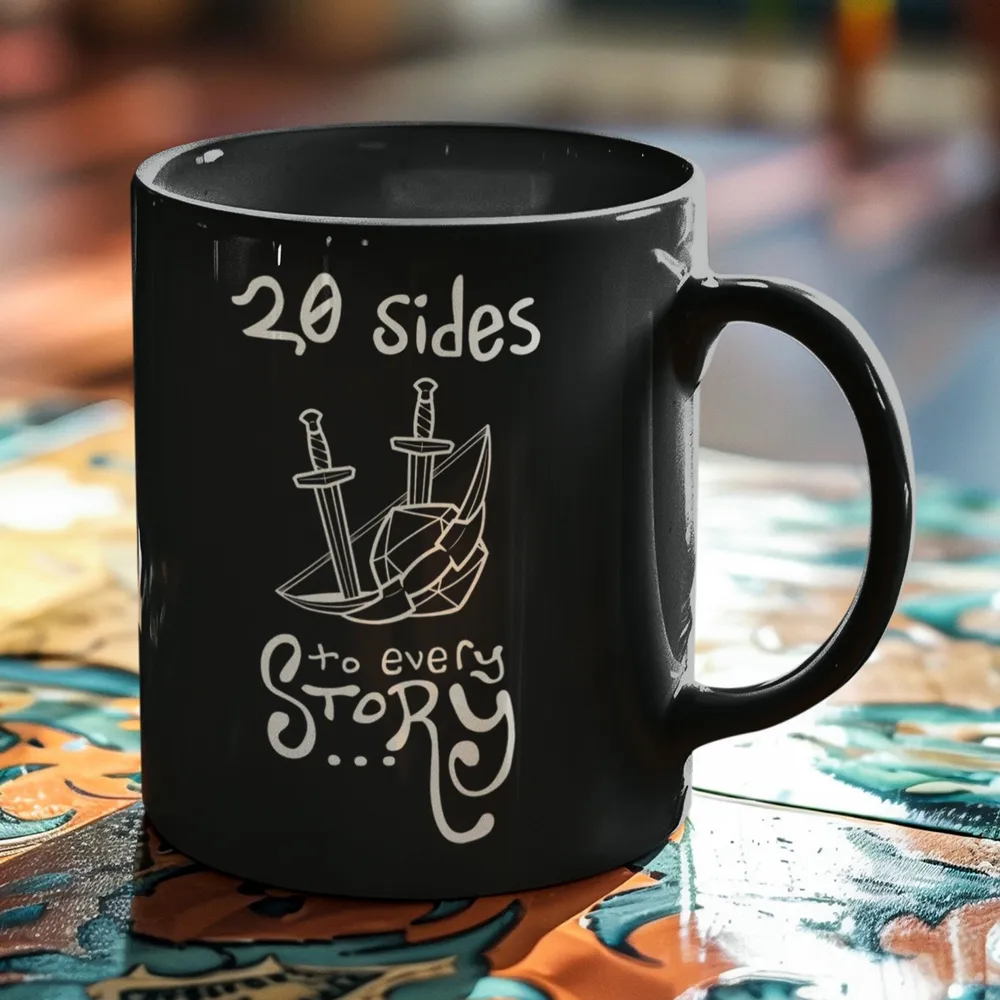 20 Sides To Every Story Black Ceramic Mug - 1