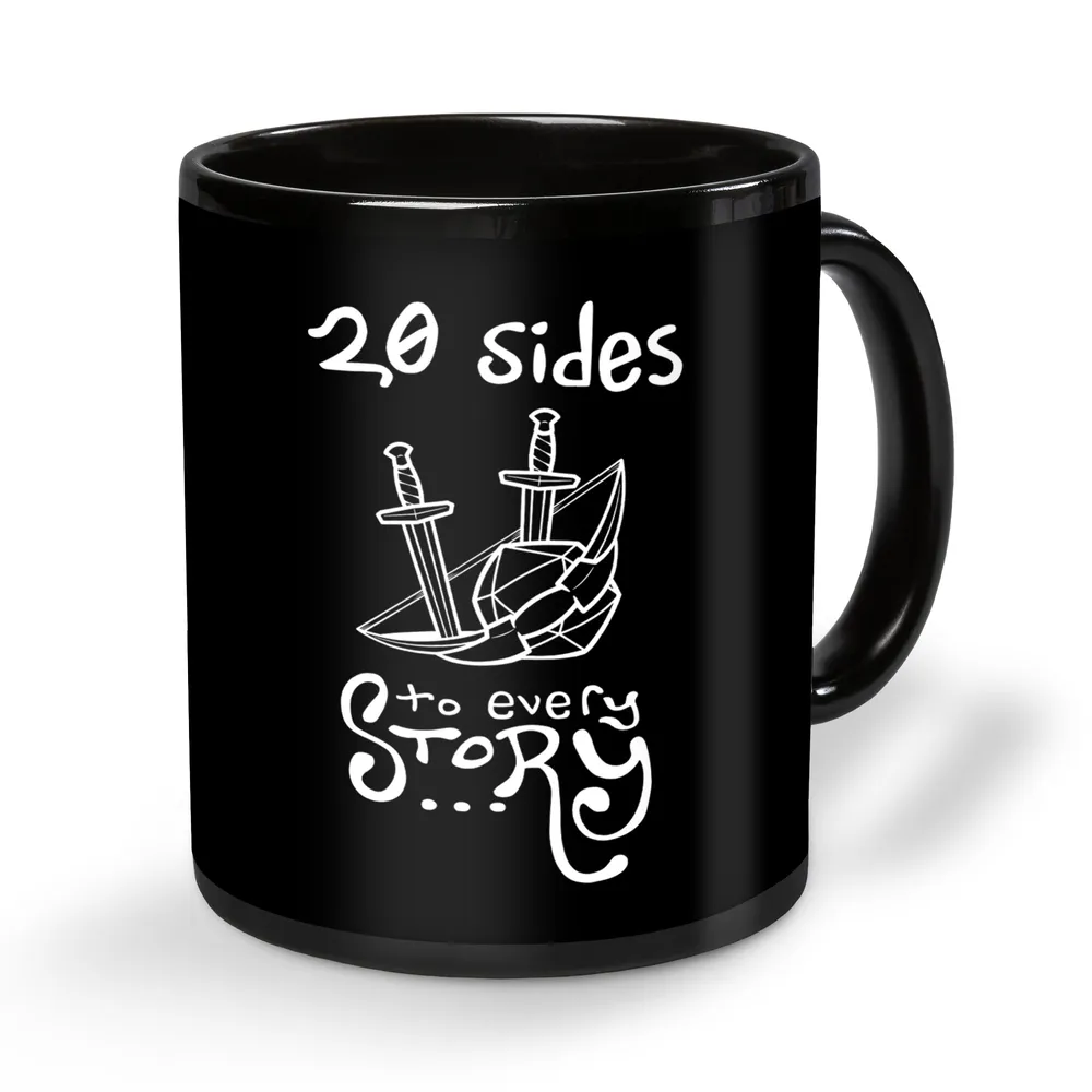 20 Sides To Every Story Black Ceramic Mug - 2
