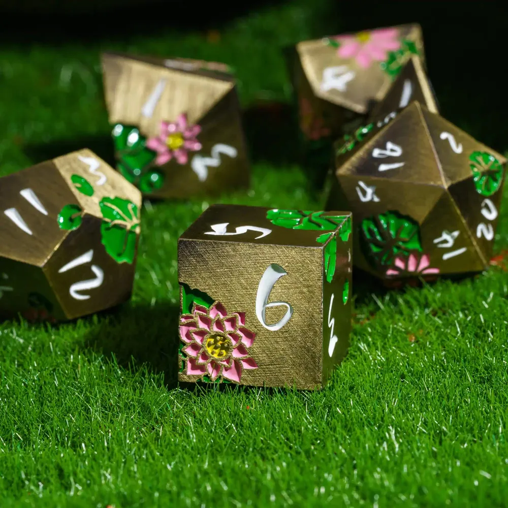Lotus Metal Dice Set for DND Role Playing Games - 1