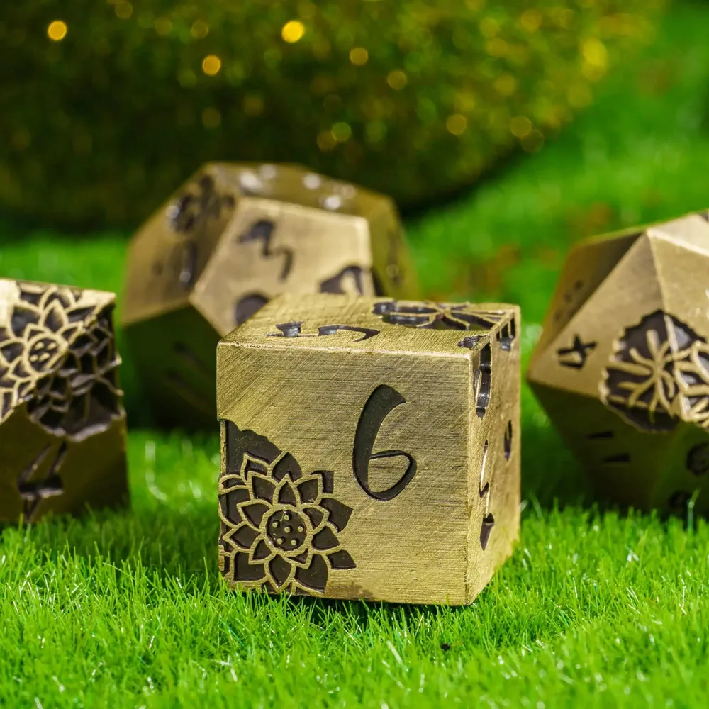 Lotus Metal Dice Set for DND Role Playing Games - 4