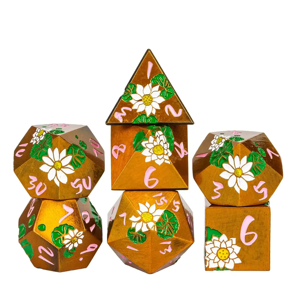 Lotus Metal Dice Set for DND Role Playing Games - 17