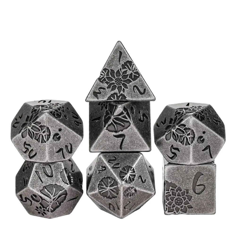 Lotus Metal Dice Set for DND Role Playing Games - 15