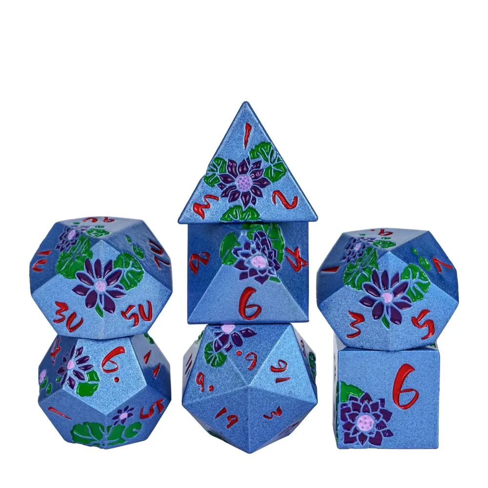 Lotus Metal Dice Set for DND Role Playing Games - 21