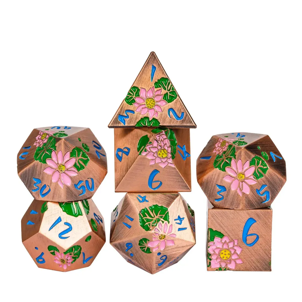 Lotus Metal Dice Set for DND Role Playing Games - 11
