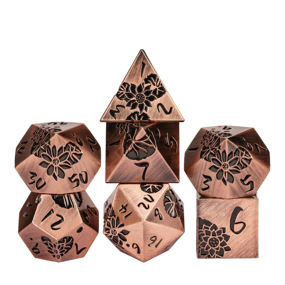 Lotus Metal Dice Set for DND Role Playing Games - 19