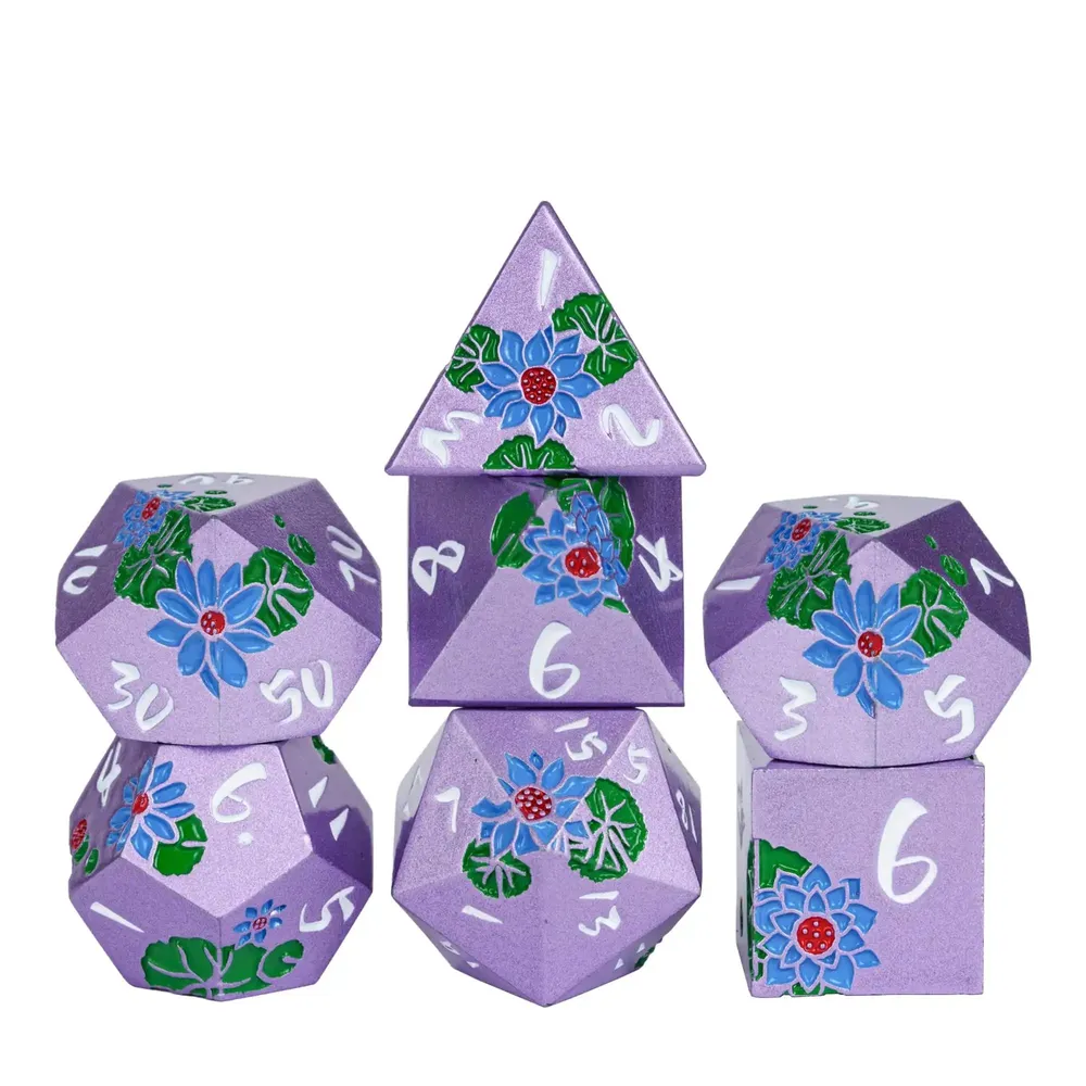 Lotus Metal Dice Set for DND Role Playing Games - 20