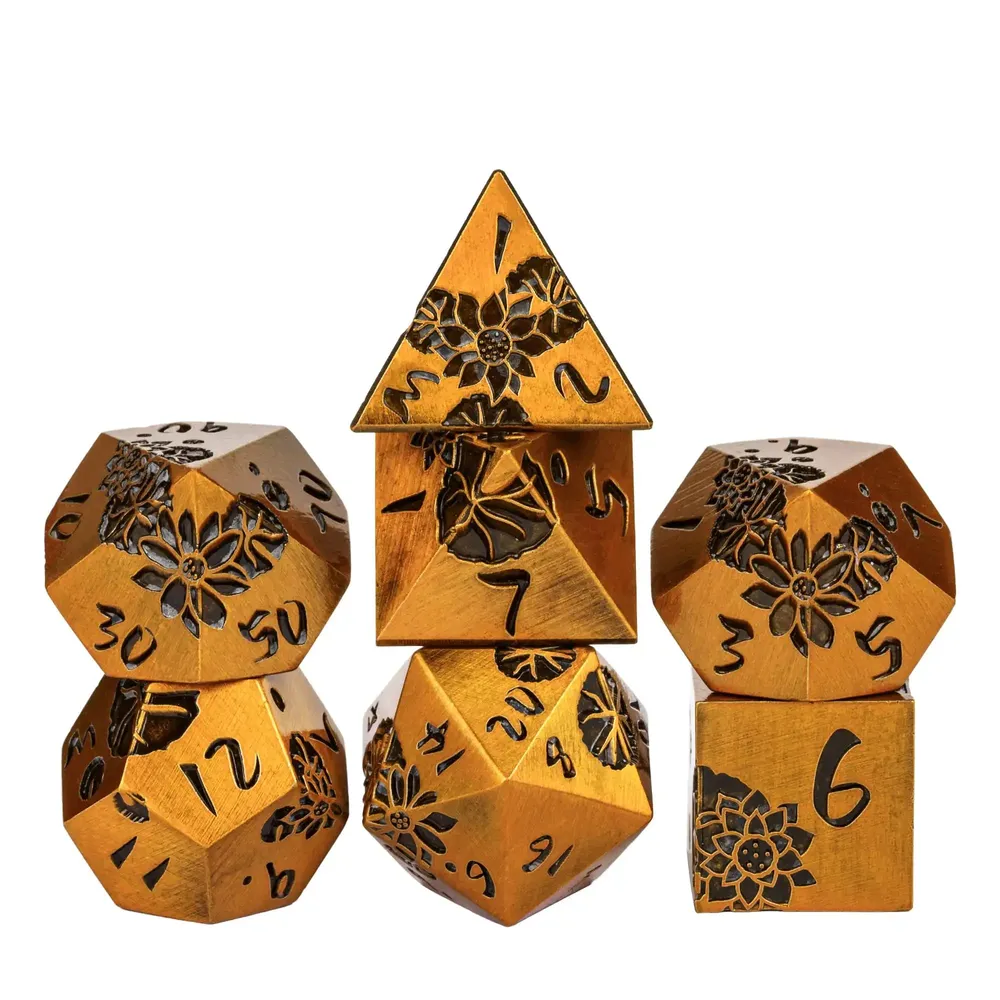 Lotus Metal Dice Set for DND Role Playing Games - 13