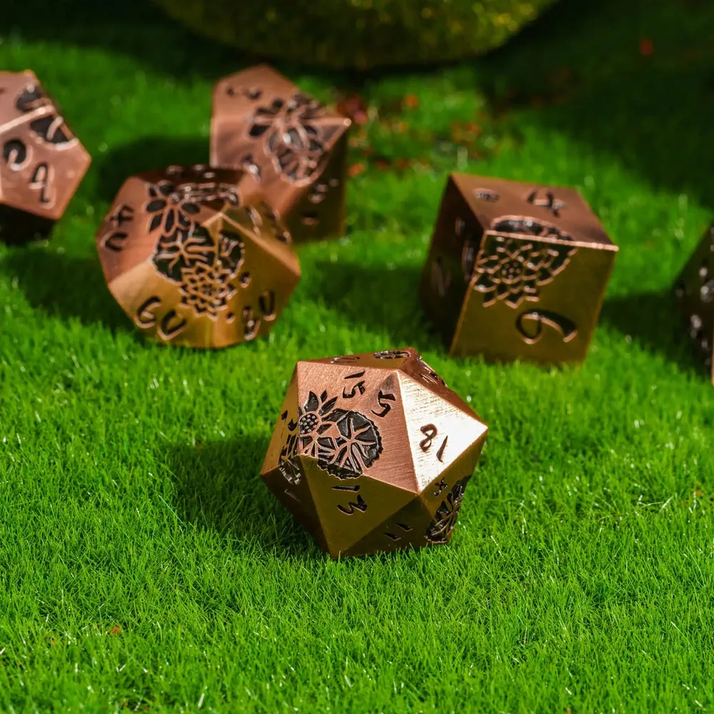 Lotus Metal Dice Set for DND Role Playing Games - 2