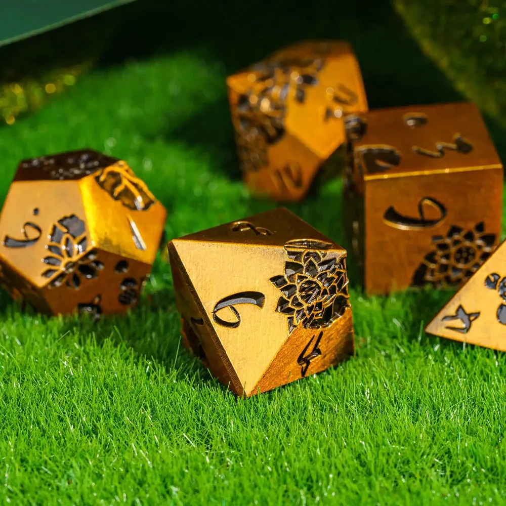 Lotus Metal Dice Set for DND Role Playing Games - 3