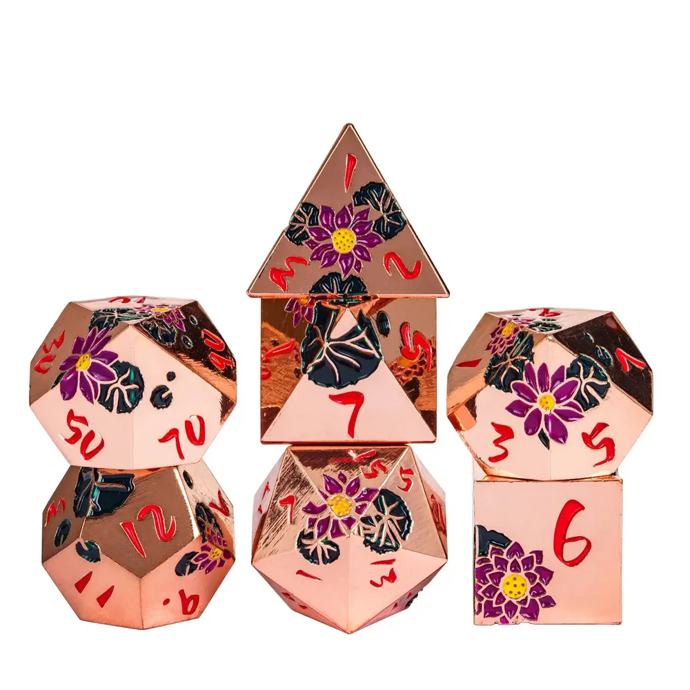 Lotus Metal Dice Set for DND Role Playing Games - 10