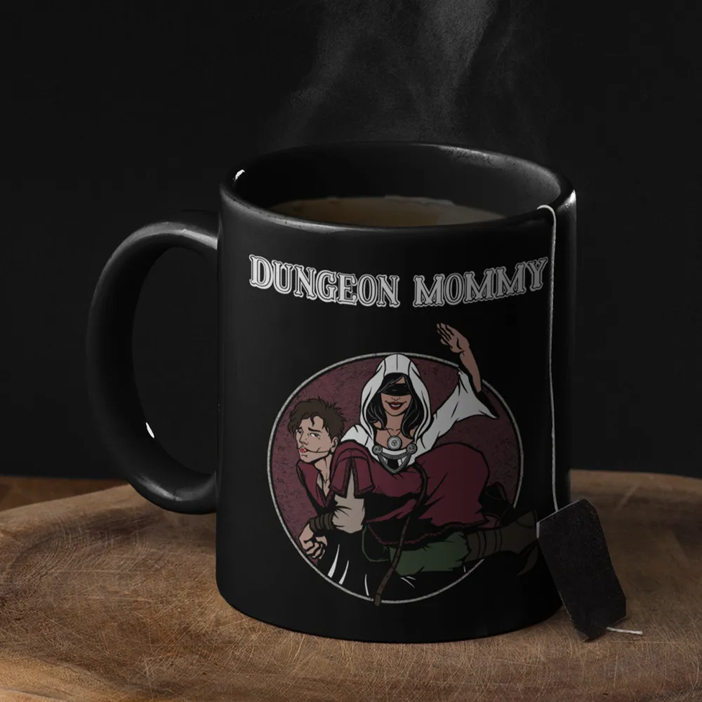 Dominant Dungeon Mommy Black Ceramic Mug - 1