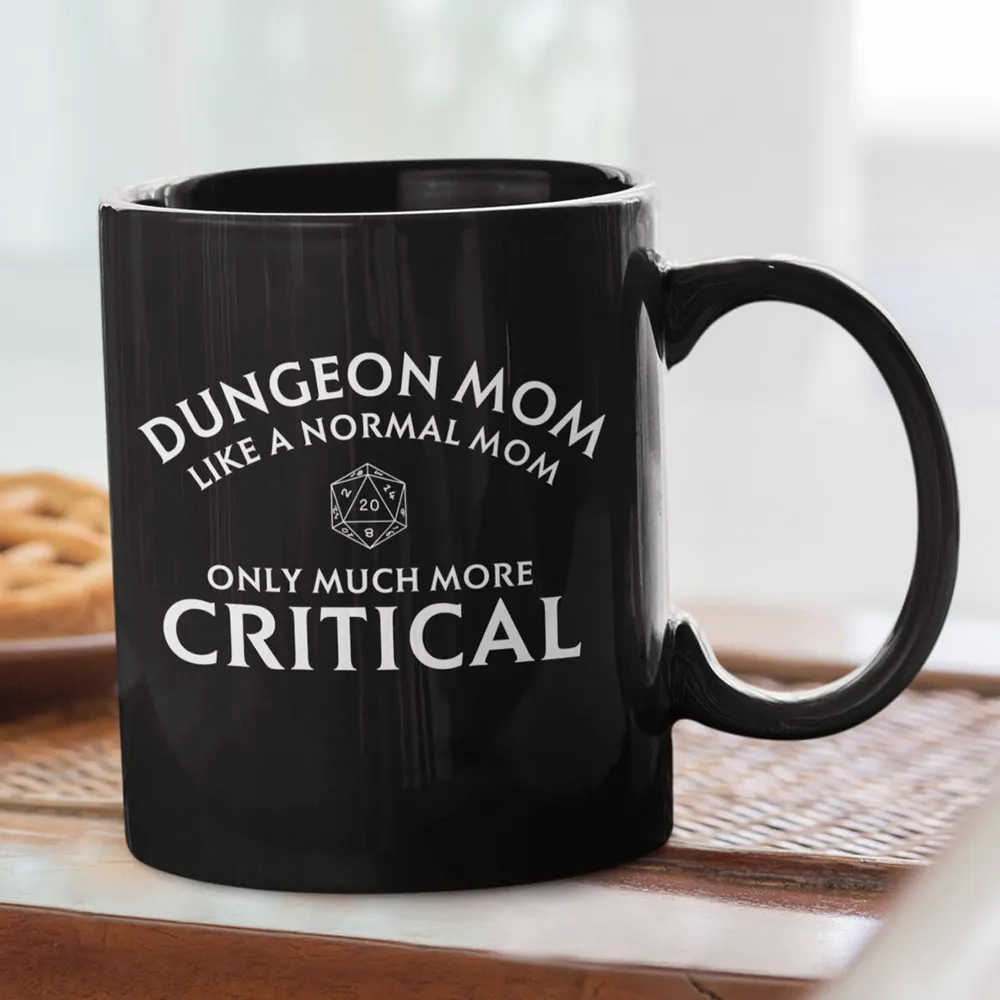 Dungeon Mom Normal Mom Black Ceramic Mug - 1