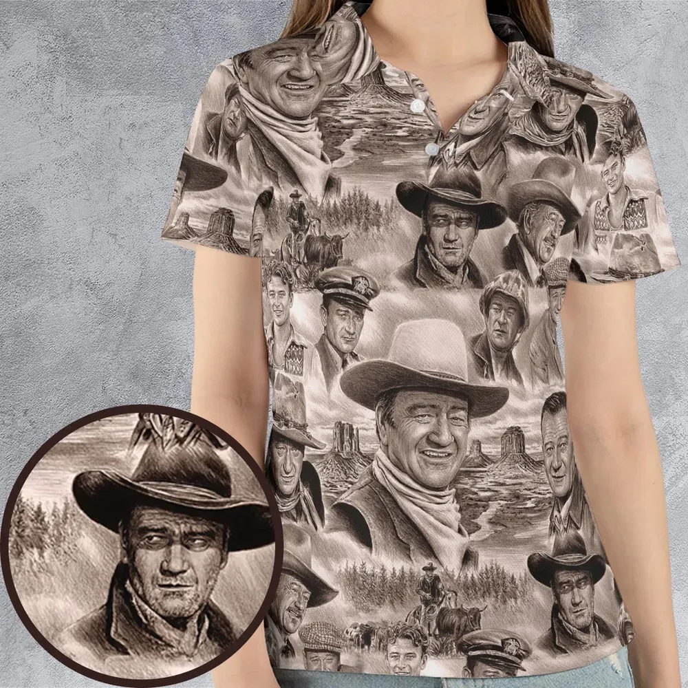Of these Wayne Westerns AOP Men/Women Polo Shirt - 4