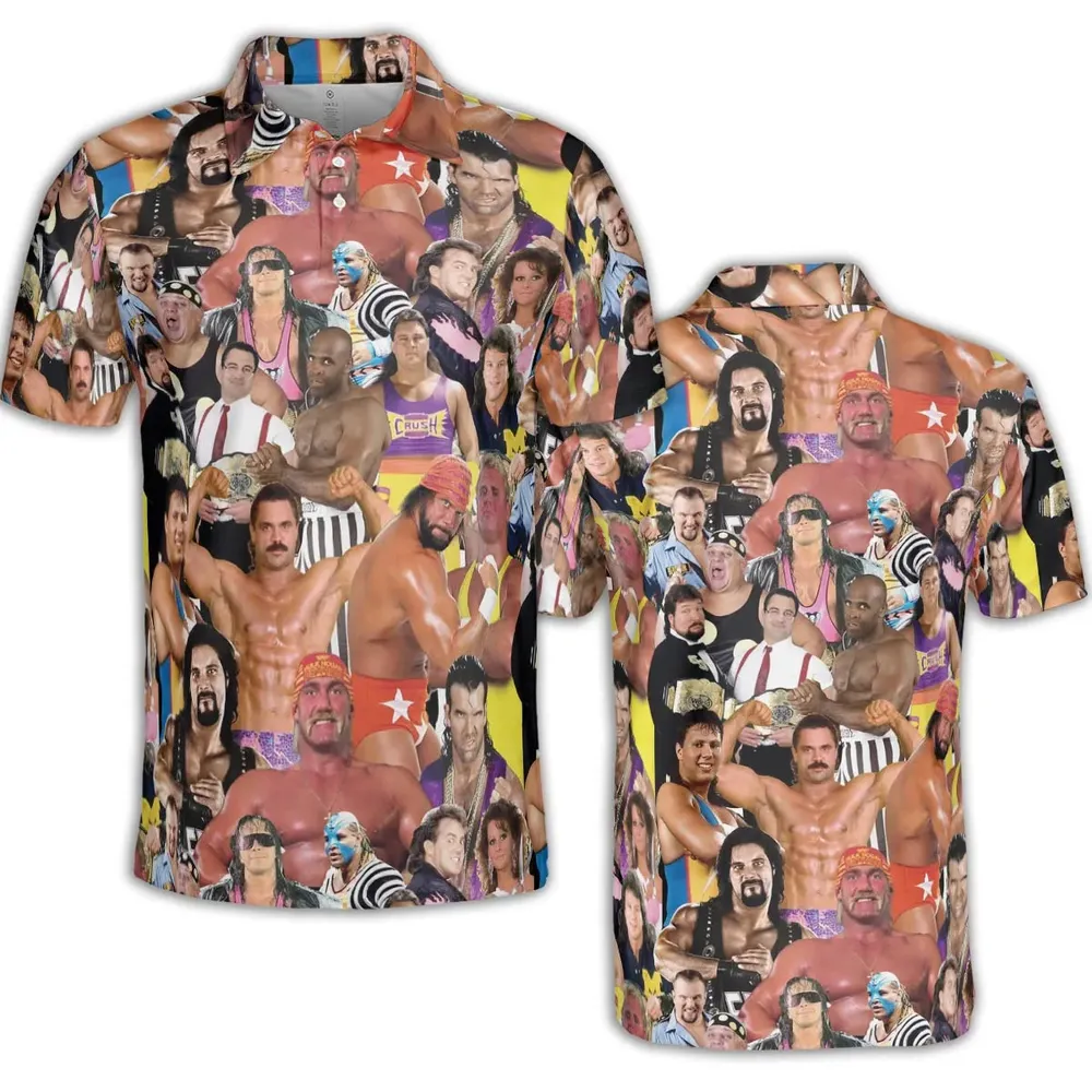Early 90s Great Era Of WWF AOP Men/Women Polo Shirt - 2