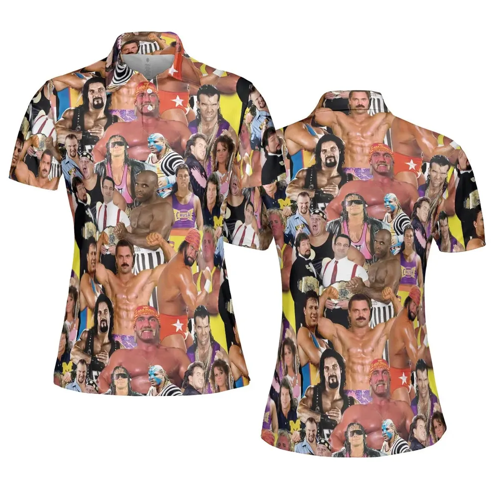 Early 90s Great Era Of WWF AOP Men/Women Polo Shirt - 5