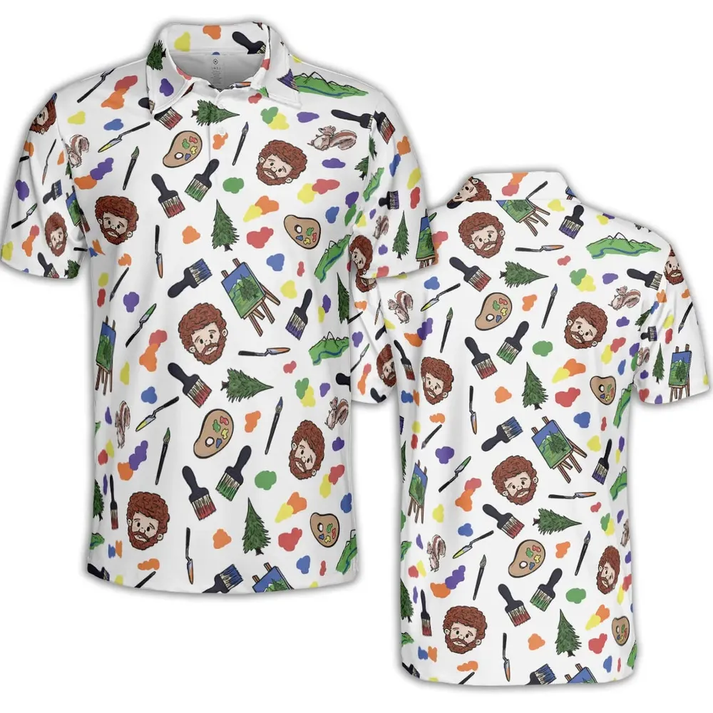 Joy Of Painting Bob Ross AOP Men/Women Polo Shirt - 2