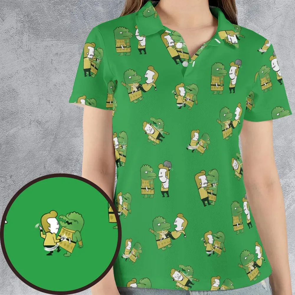 Kirk-Fu With Gorn Star Trek AOP Men/Women Polo Shirt - 4