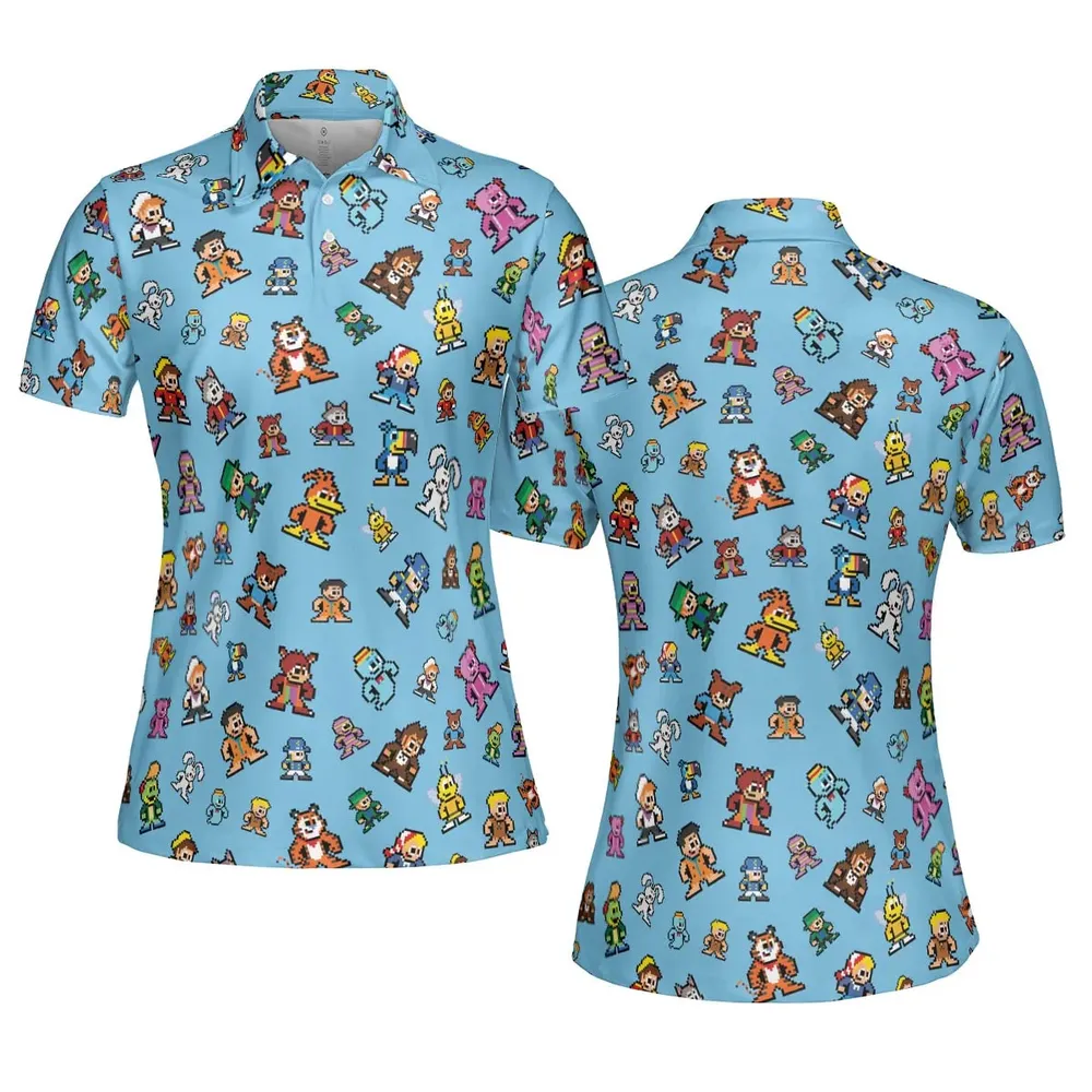 8-bit Breakfast Cereal Icons AOP Men/Women Polo Shirt - 5