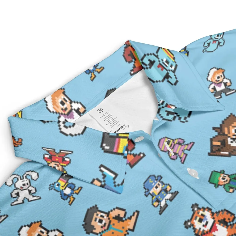 8-bit Breakfast Cereal Icons AOP Men/Women Polo Shirt - 3
