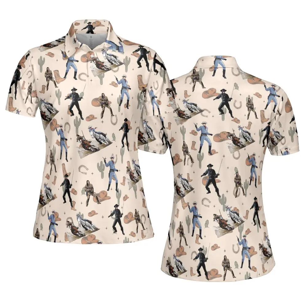 Old Western The Lone Ranger Zorro Tarzan AOP Men/Women Polo Shirt - 5