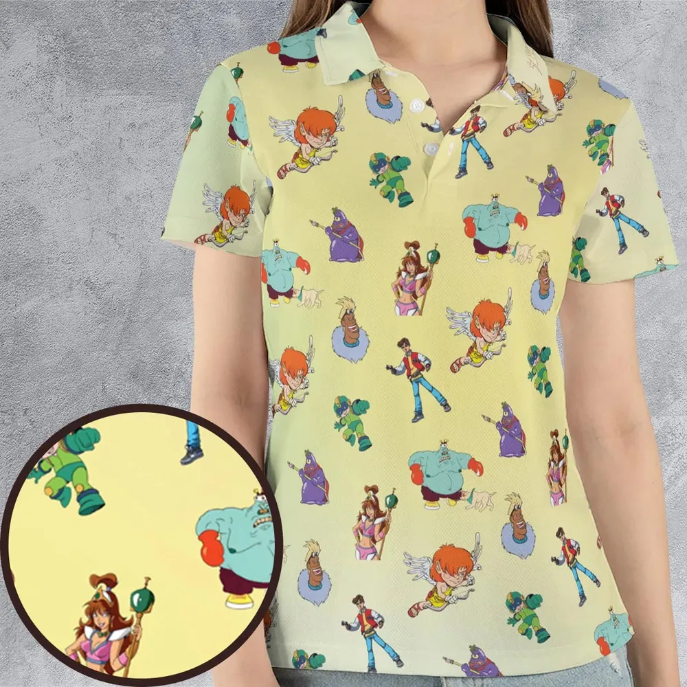 80s Captain N: The Game Master Characters AOP Men/Women Polo Shirt - 4