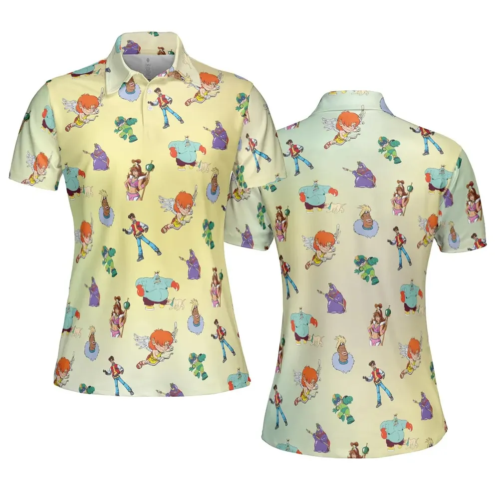 80s Captain N: The Game Master Characters AOP Men/Women Polo Shirt - 5