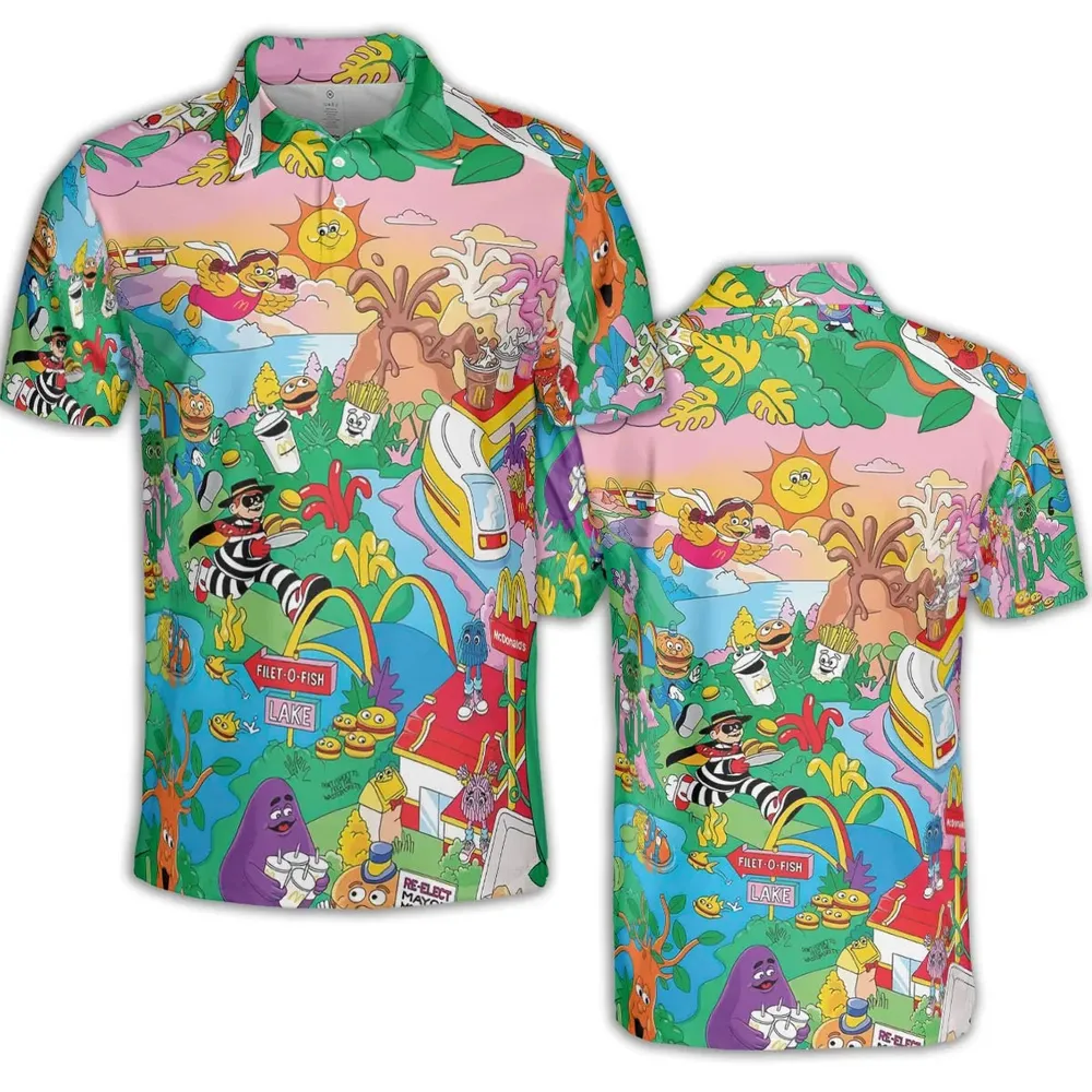 Foodland Mcdonaldland AOP Men/Women Polo Shirt - 2