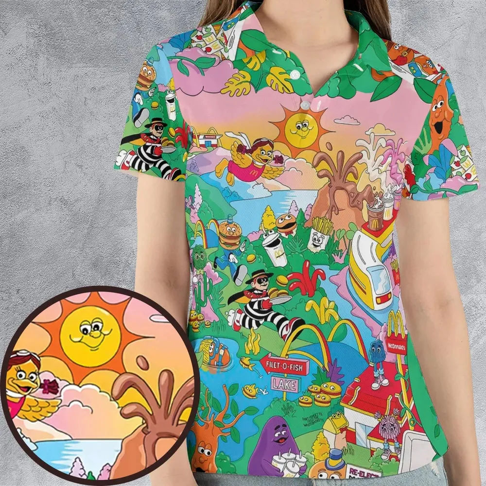 Foodland Mcdonaldland AOP Men/Women Polo Shirt - 4