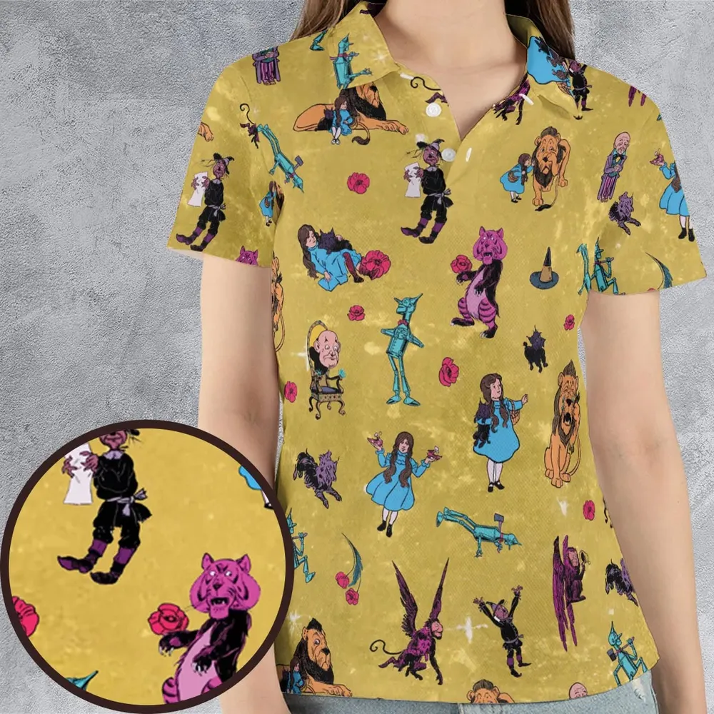 Friends in Emerald City Wizard of Oz AOP Men/Women Polo Shirt - 4