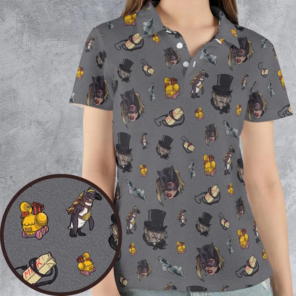 90s Returns Penguin and Catwoman AOP Men/Women Polo Shirt - 4
