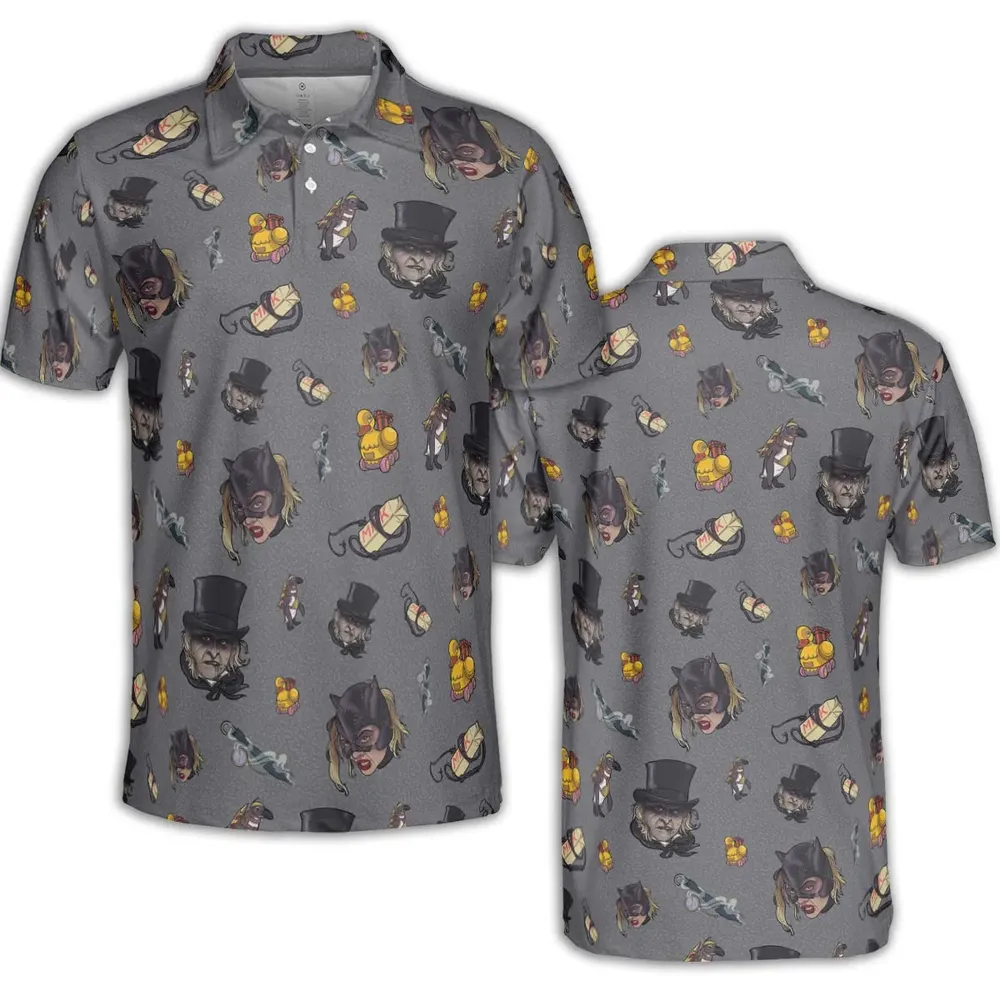 90s Returns Penguin and Catwoman AOP Men/Women Polo Shirt - 2