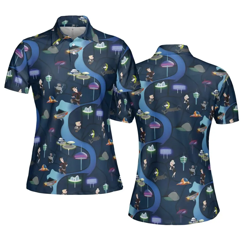 City of The Future The Jetsons AOP Men/Women Polo Shirt - 5
