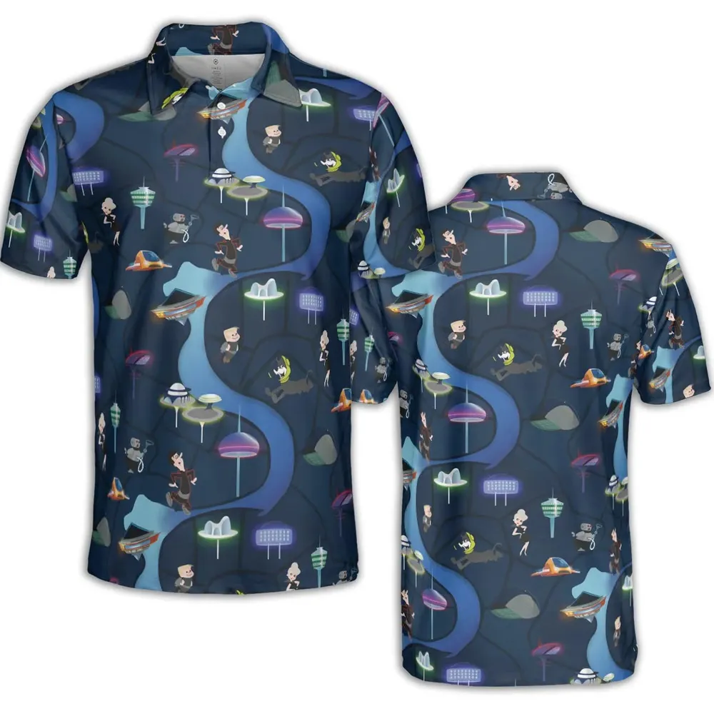 City of The Future The Jetsons AOP Men/Women Polo Shirt - 2