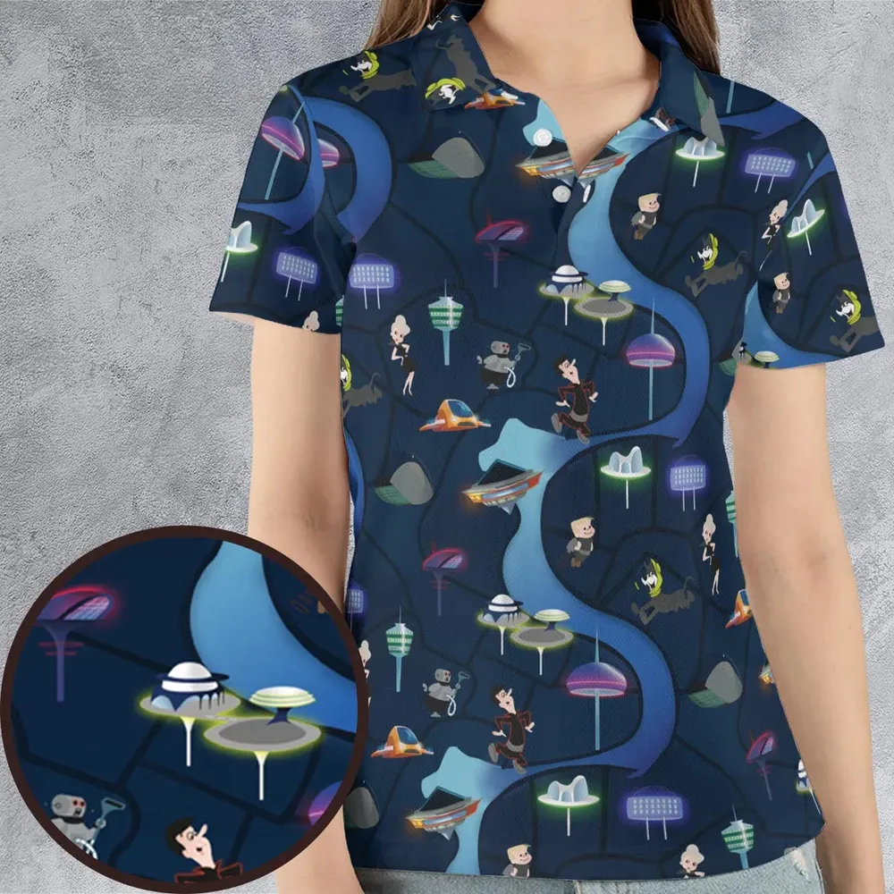 City of The Future The Jetsons AOP Men/Women Polo Shirt - 4