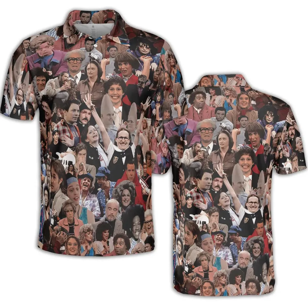 90s Saturday Crew SNL AOP Men/Women Polo Shirt - 2